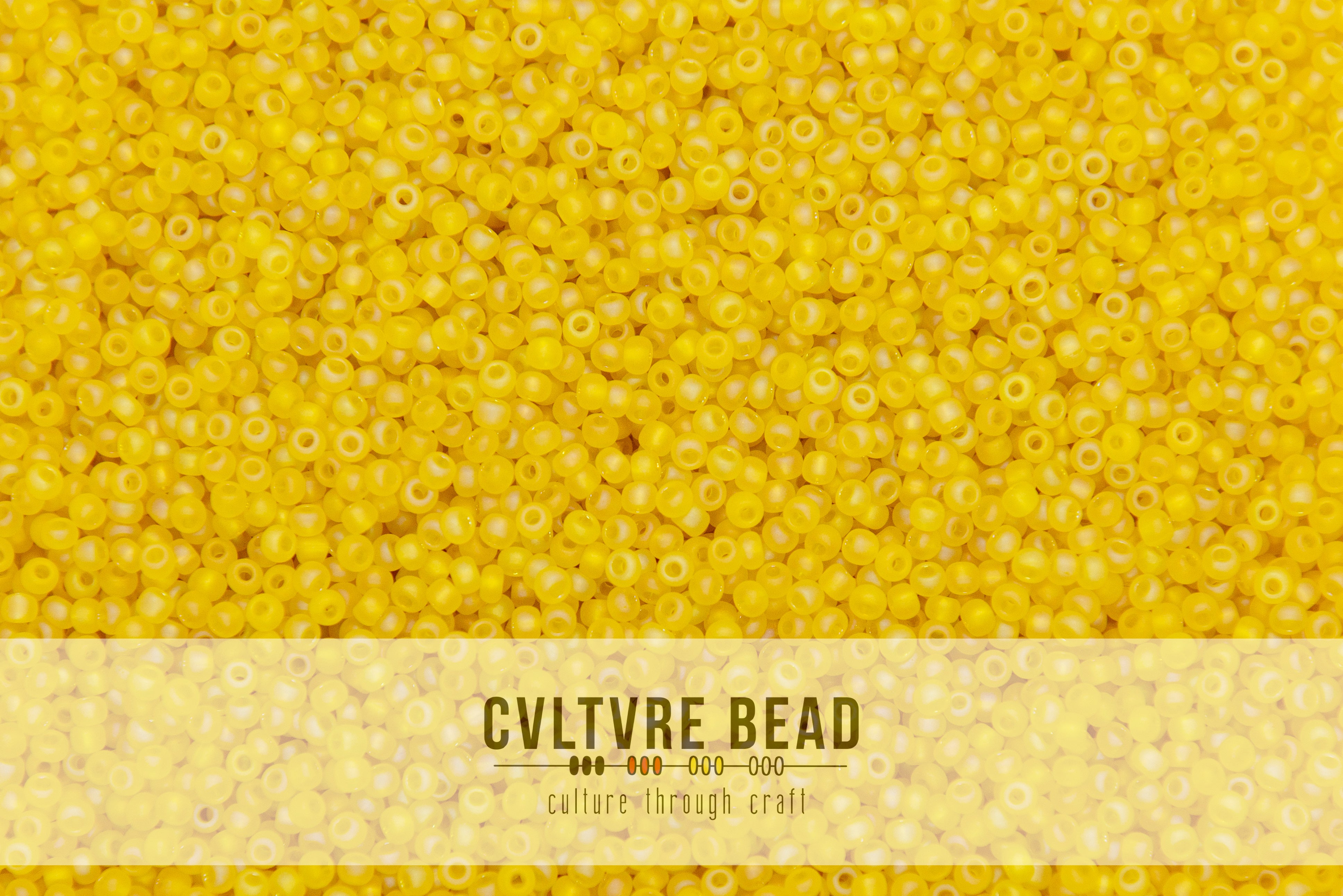 Czech Seedbead 10/0 Transparent Lemon Yellow AB Matte 20g